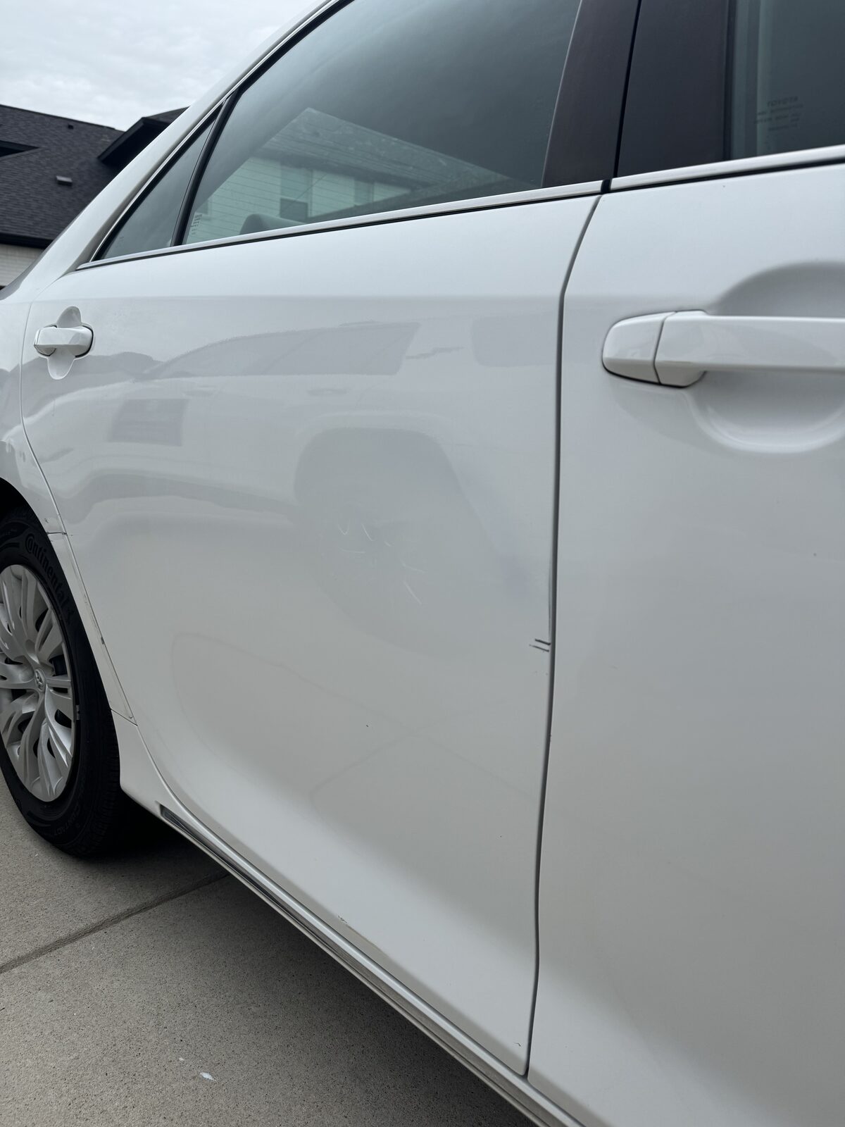 Door panel after detailing, seams and trim cleaned
