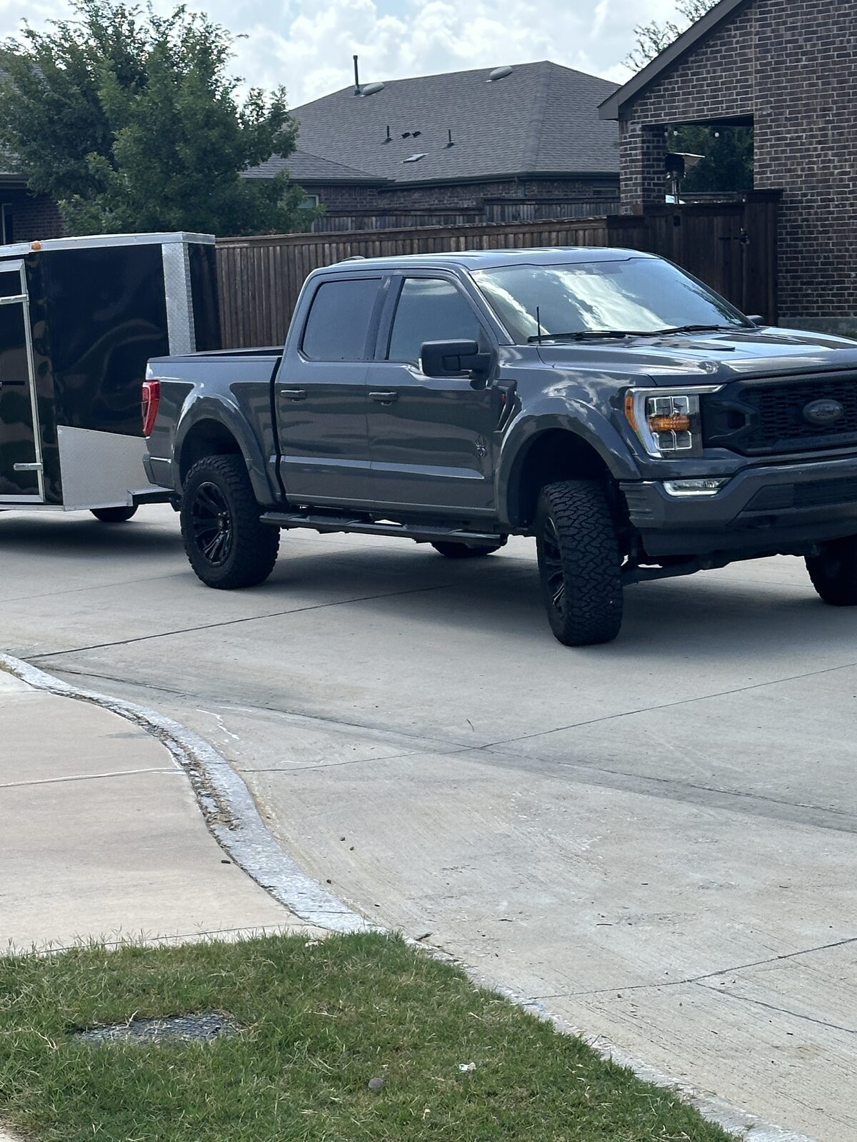Finished truck detail on a customer driveway