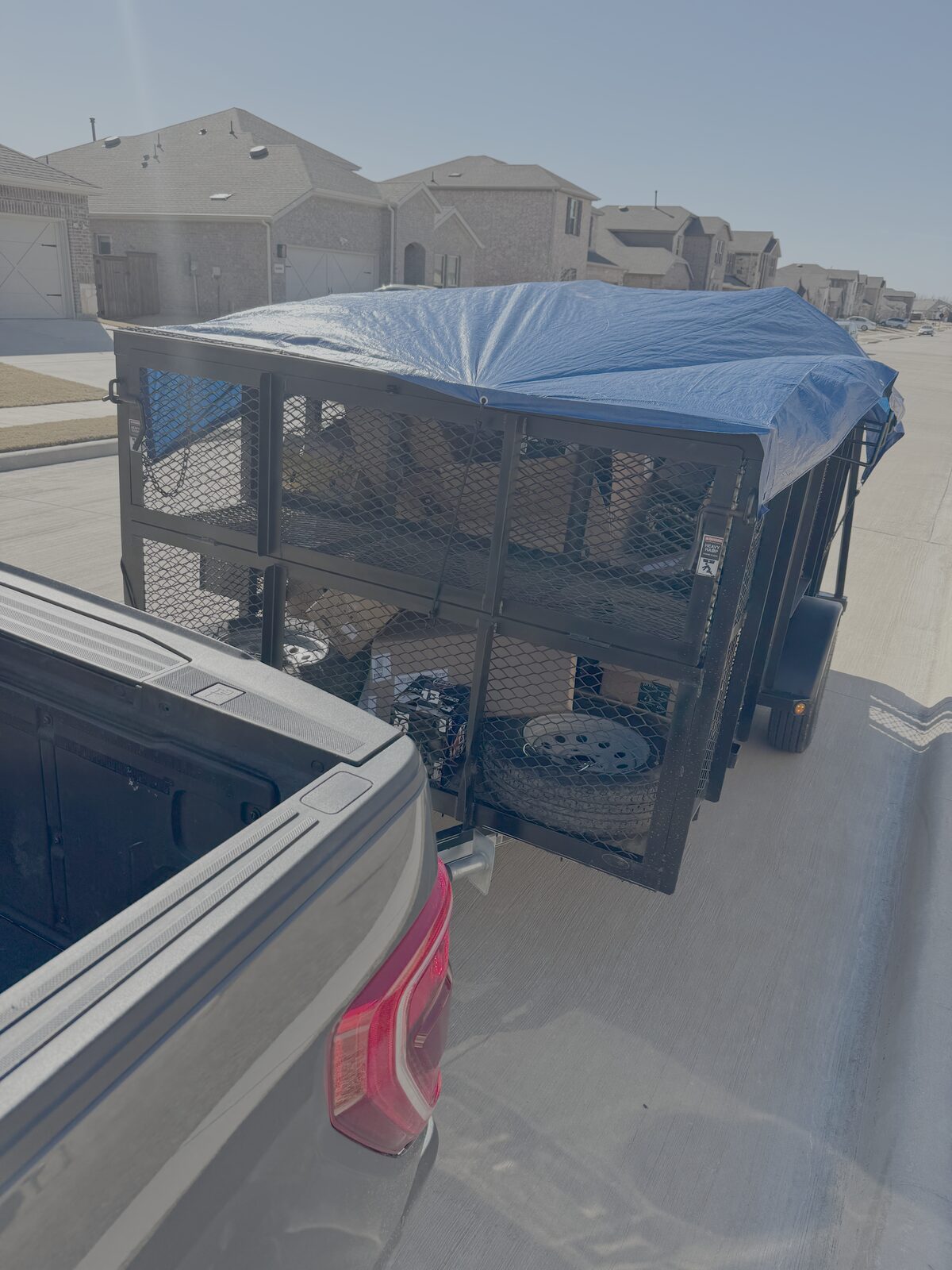 Tarped load ready for the dump run